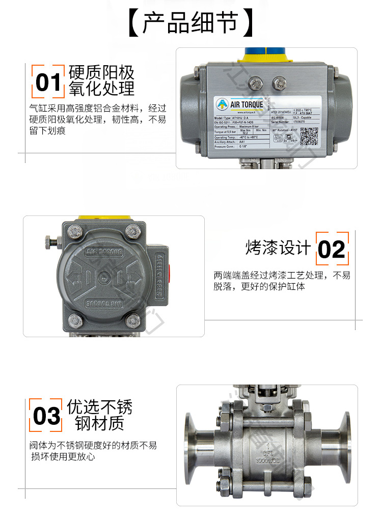 【AIRTORQUE】氣動卡箍球閥/快裝球閥